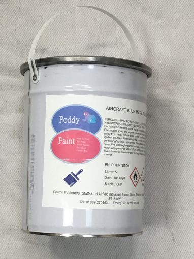 Picture of Poddy Paint Aircraft Blue Metal Top Coat Paint 5 litres BS108