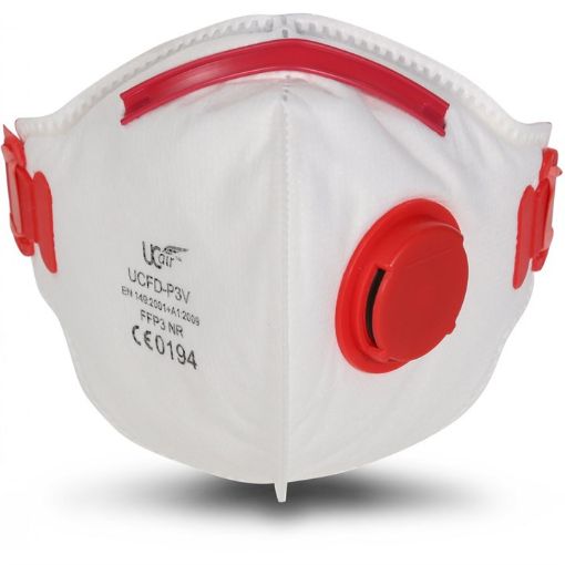 Picture of UCI Valved Fold Flat Masks  FFP3