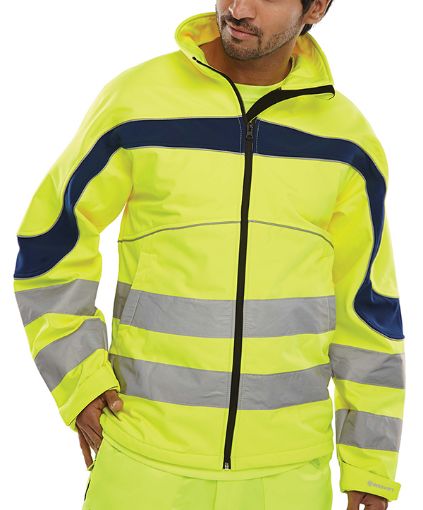 Picture of Hi Vis Yellow Soft Shell Jacket - XL