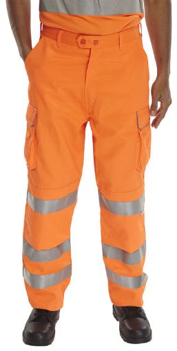 Picture of Hi Vis Orange Rail Spec Trousers - 40