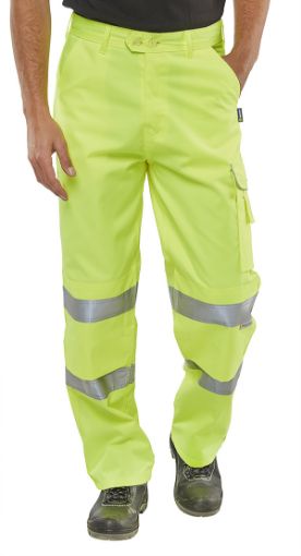Picture of Hi Vis Yellow Combat Trousers - 32