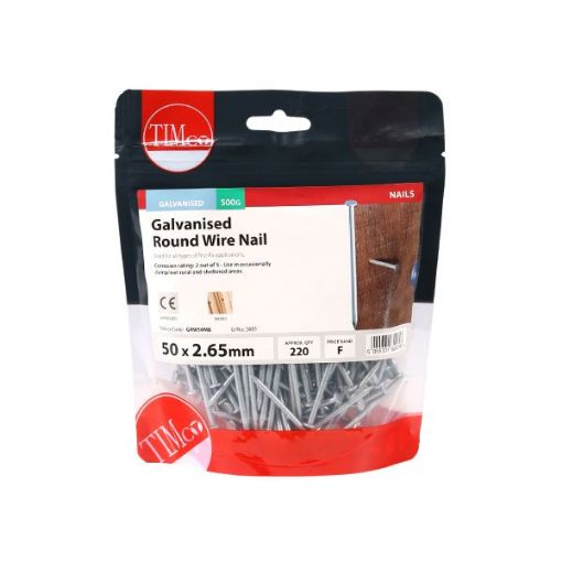 Picture of 50mm x 2.65mm Galvanised Round Head Nails