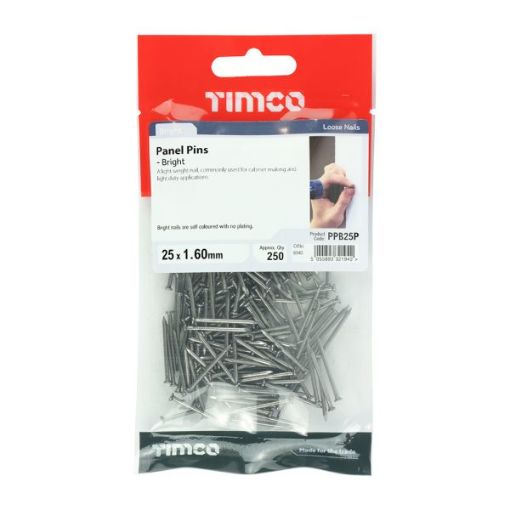 Picture of 25mm x 1.6mm Bright Panel Pins