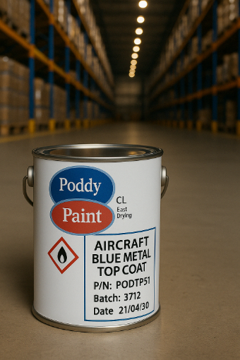Picture of Poddy Paint Aircraft Blue Metal Top Coat Paint 1ltr BS108