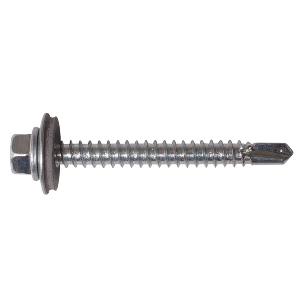 5.5 x 25 Hex Tek Self Drilling Screws with Washers DIN7504K Bzp